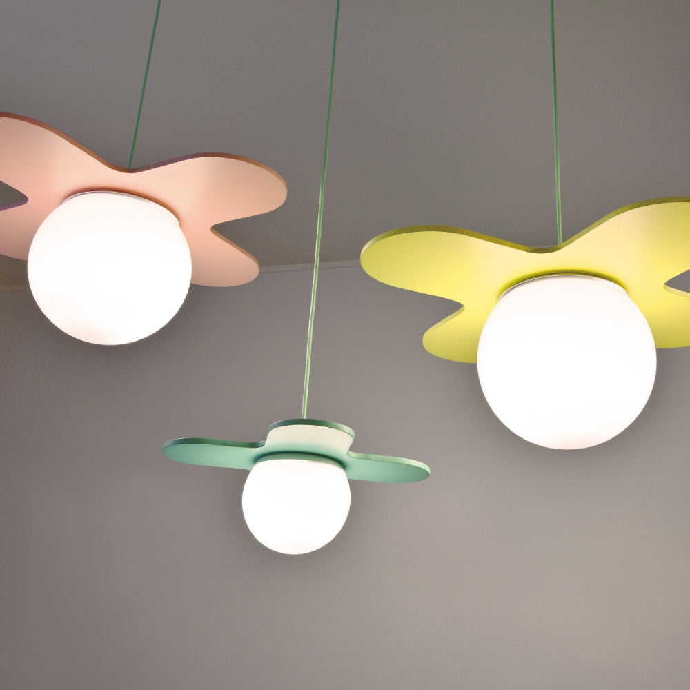 【受注後2ヶ月後出荷】4-Petals Flower ペンダントライト 子ども部屋 パープル/ピンク/ブルー/イエロー/グリーン