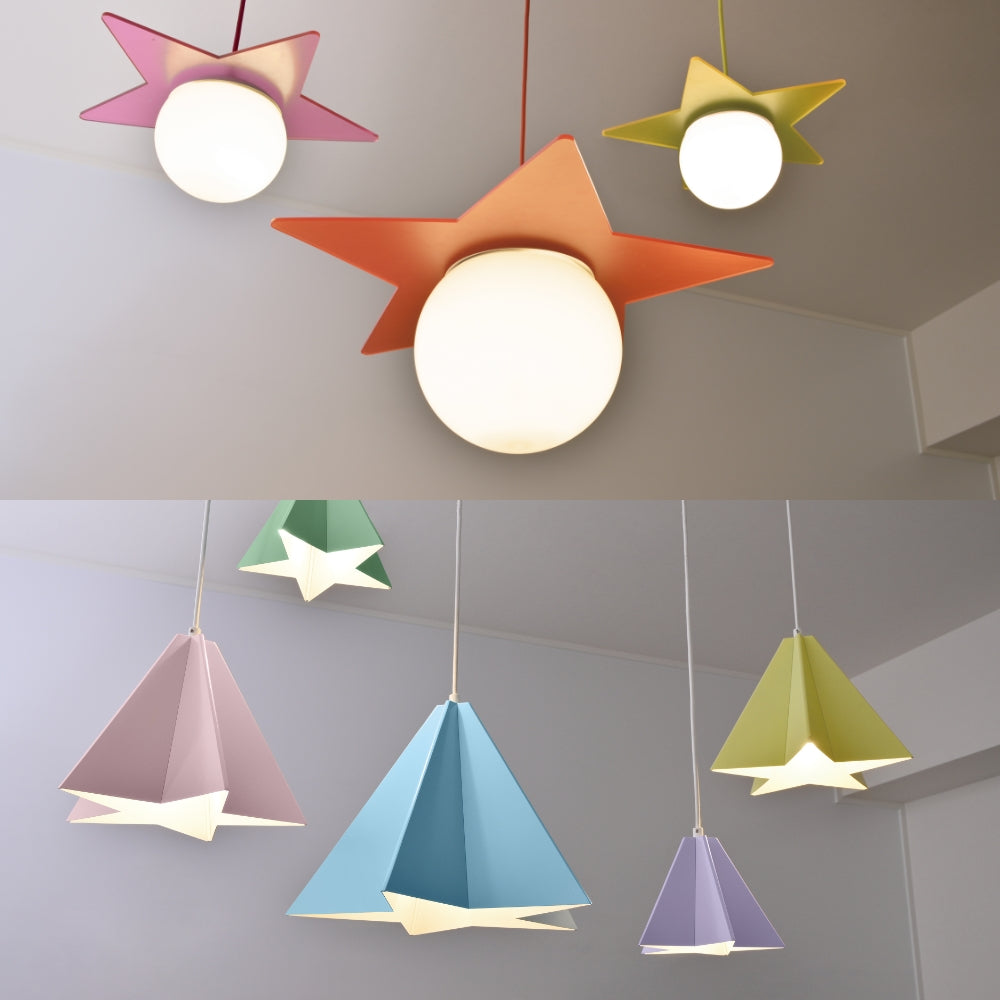 【受注後2ヶ月後出荷】4-Petals Flower ペンダントライト 子ども部屋 パープル/ピンク/ブルー/イエロー/グリーン