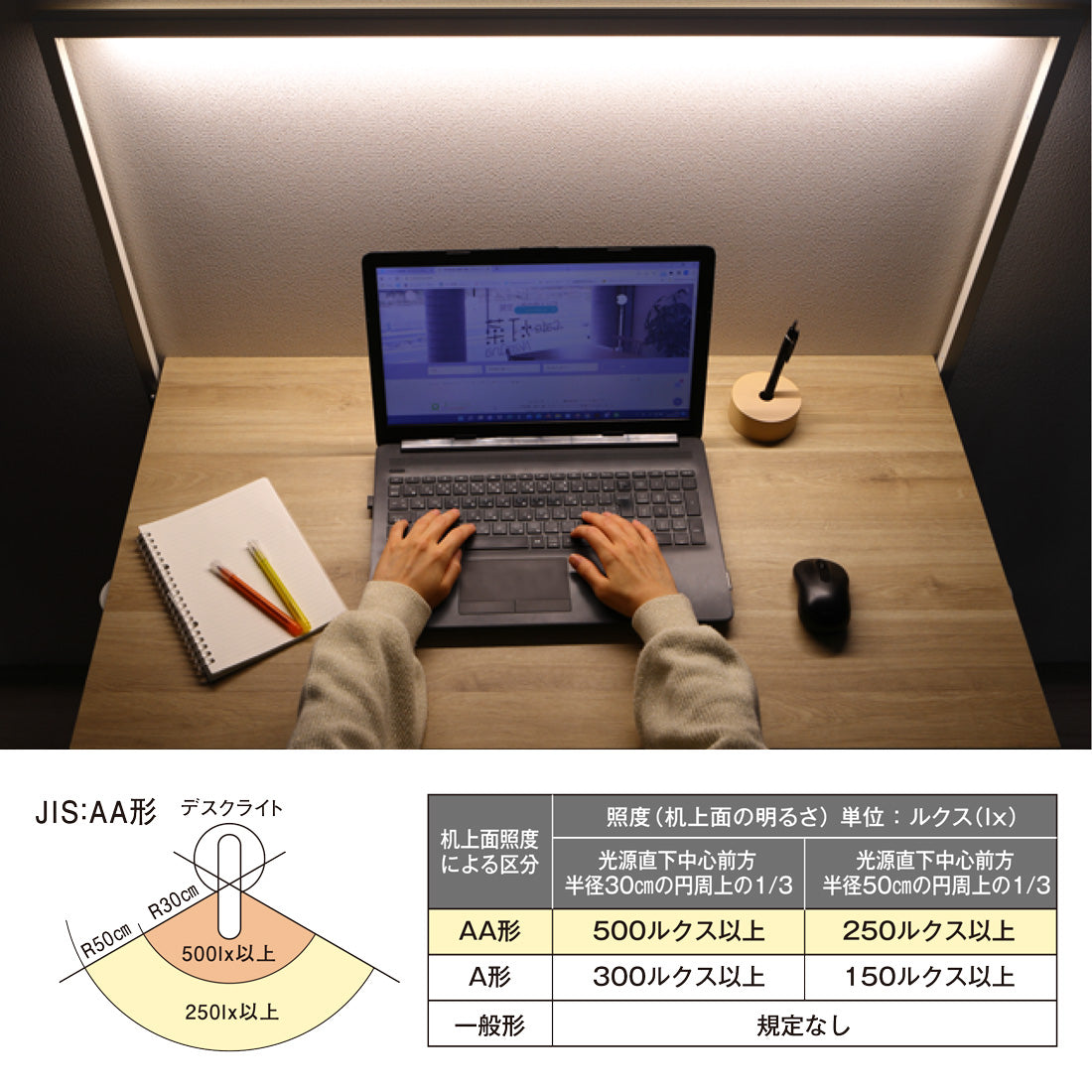 照明一体型デスク!ライトデスク MFN001-1200 MFN001-1000【読書灯】