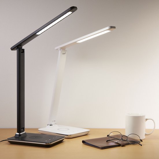 ワイヤレスチャージャー機能付きLEDデスクスタンドライト GST006QB(QW) 【梱包80サイズ】【読書灯】