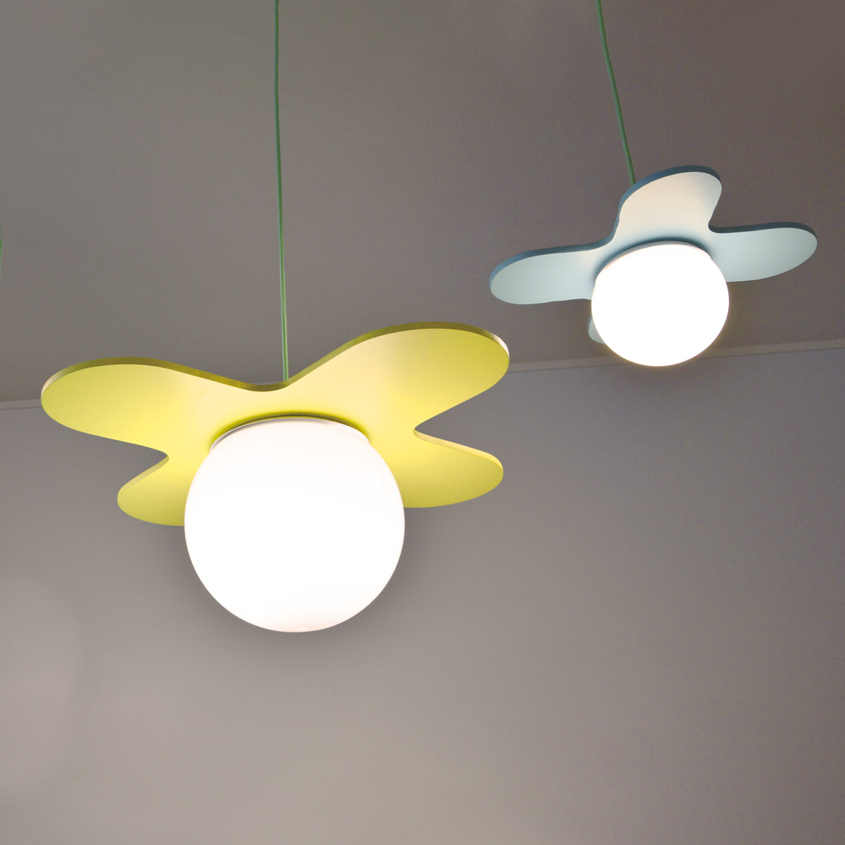 【受注後2ヶ月後出荷】4-Petals Flower ペンダントライト 子ども部屋 パープル/ピンク/ブルー/イエロー/グリーン