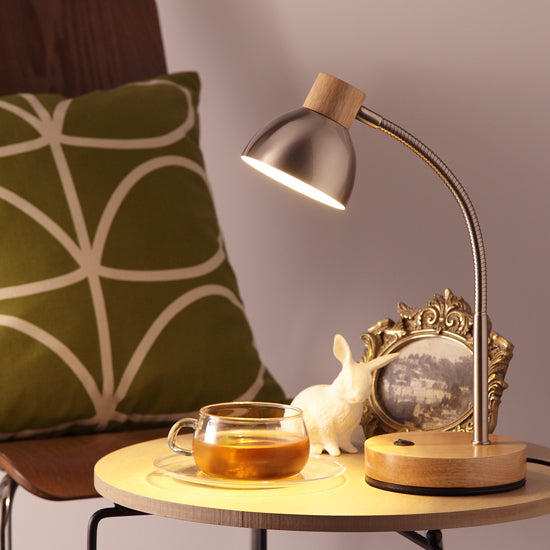 木と金属のツートン LEDテーブルランプ GS1704【梱包80サイズ】【読書灯】