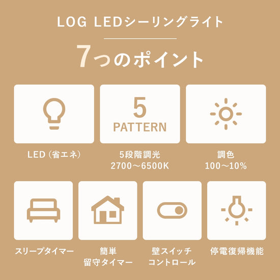 【6月末入荷予定】当店オリジナルLOG(ログ) LEDシーリングライト 6畳用・8畳用・12畳用 画像をギャラリービューアに読み込みます。
