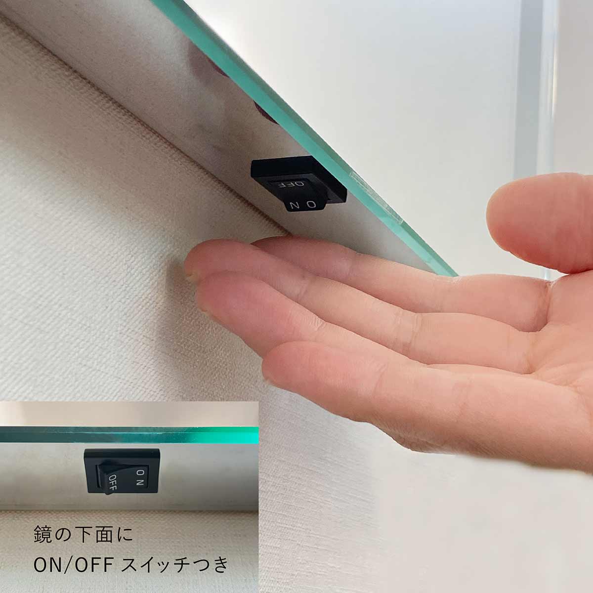 前面光450×600 LED一体型ミラーライト（曇り止めヒーター付き