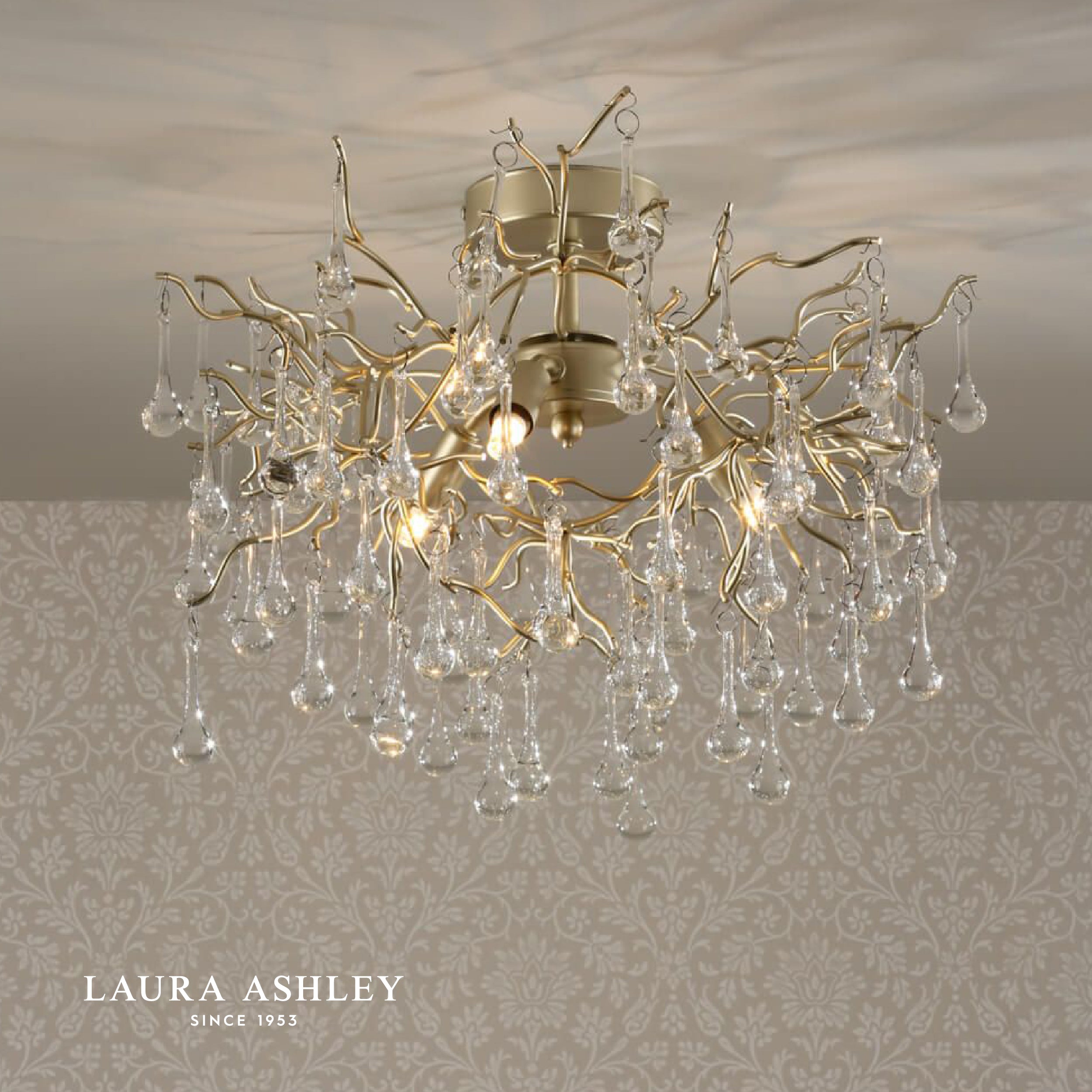 ローラアシュレイ　シャンデリア　3灯 LAURA ASHLEY ローラアシュレイ 3灯シャンデリア GCH006-3