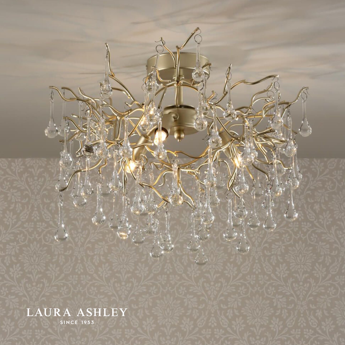 【予約受付中! 14営業日後出荷】LAURA ASHLEY ローラアシュレイ 3灯シャンデリア  GCH006-3