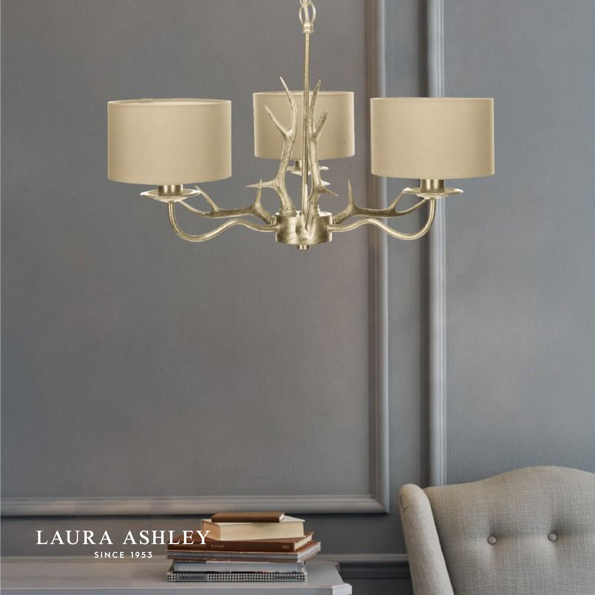 【予約受付中! 14営業日後出荷】LAURA ASHLEY ローラアシュレイ 3灯シャンデリア  GCH007-3