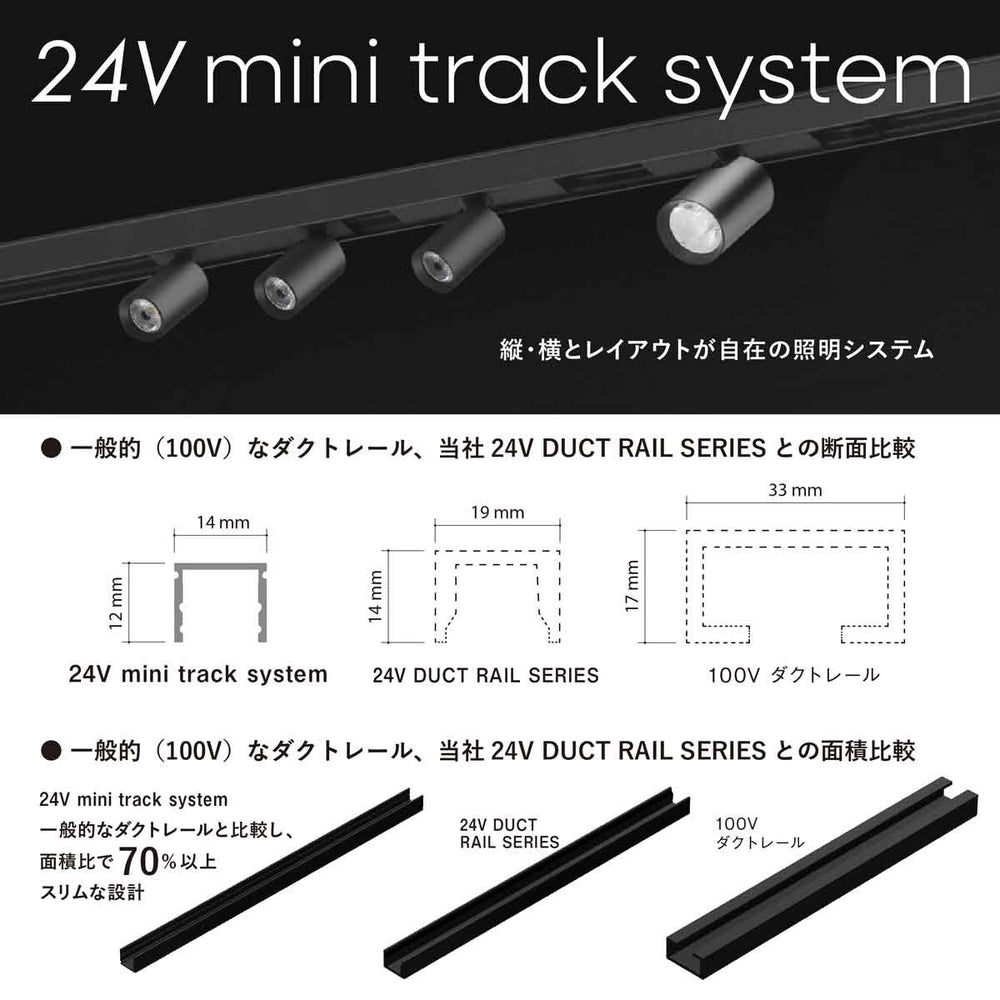
                      
                        【新商品／8月末出荷】24V mini track system用スポットライト  (Mサイズ) 25度配光  GSP020DB
                      
                    