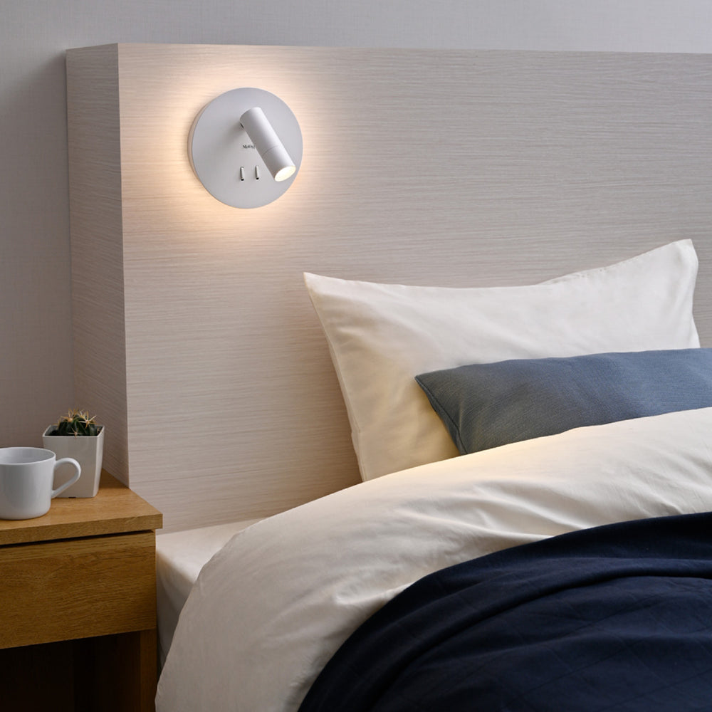 
                      
                        間接光＆スポットタイプ 読書灯 ベッド ヘッドボード 寝室照明 ホテル照明 リーディングライト丸型 MBK024 【梱包60サイズ】
                      
                    