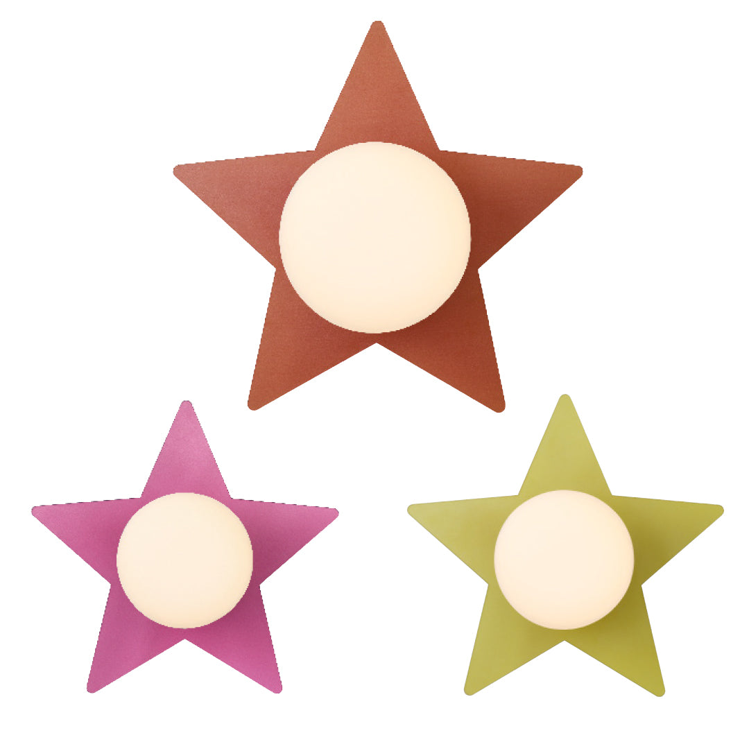 Neon-Color Star ペンダントライト ピンク/イエロー/オレンジ 引掛けシーリング【梱包140サイズ】