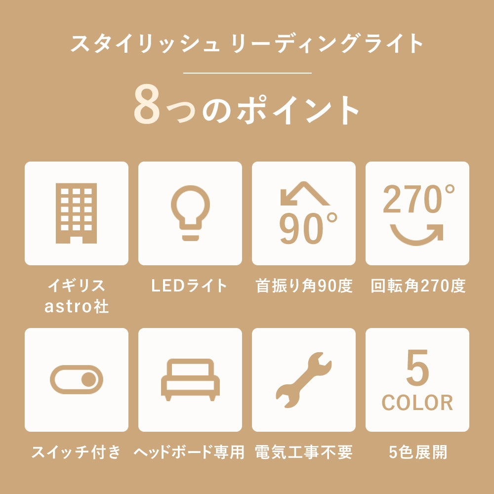 LEDリーディングライト(読書灯)GBK012｜おしゃれなインテリア照明店モトム – MotoMオンラインストア