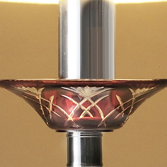 切子ガラスと布シェードの組み合わせ 6灯切子シャンデリア KRI002B(R) 引掛シーリング
